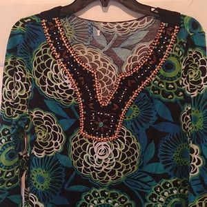 Floral pattern, beaded Shirt